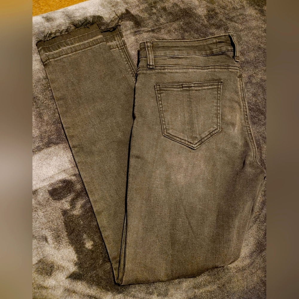 Prosperity (Stitch Fix) Black Jeans with frayed detail at ankle